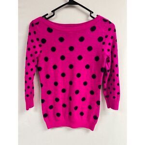 The Limited Womens Pullover Boat neck 3/4 Sleeve Sweatshirt Pink Black Size XS